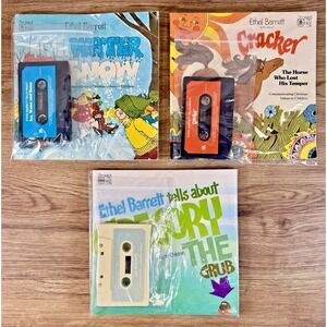 Ethel Barrett Christian Children 3 Cassette & Book Lot Cracker Gregory Ice Water